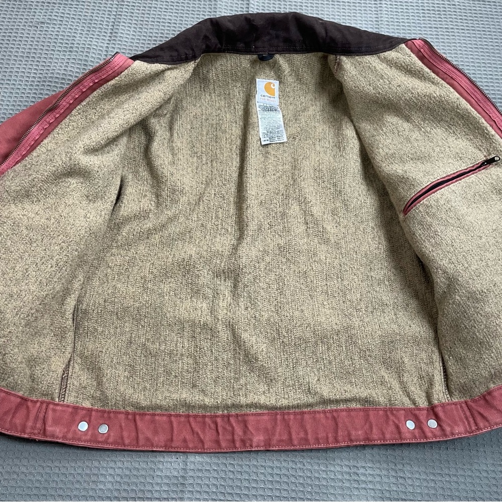 Carhartt Detroit Jacket Coat Medium Womens WJ097 Vintage Rose Canvas Vintage - Picture 4 of 11
